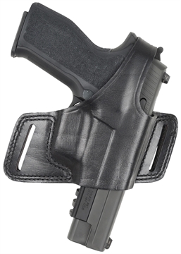 Picture of Bianchi Black Widow OWB Size 14 Black Leather Belt Slide Fits Glock 17 Fits Glock 19 Fits Glock 22 Right Hand 15718