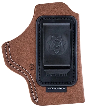 Picture of Bianchi 6C IWB Tan Leather Belt Clip Compatible w/Glock 19/23/26/27/36 Right Hand 18026