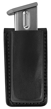 Picture of Bianchi Open Top Mag Pouch Single Black Leather Belt Clip, Belts 1.75" Wide Compatible w/Glock 17/19/22/23/30/S&W 9/40F/M&P 9/40 18056