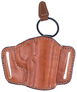 Picture of Bianchi 105 Minimalist Belt Slide Holster Size 01 OWB Open Top Style made of Leather with Tan Finish fits 2" Barrel Ruger SP101 & S&W J-Frame for Right Hand 19242