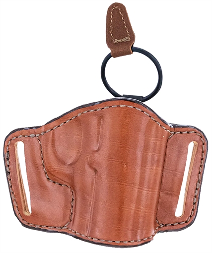 Picture of Bianchi 105 Minimalist OWB Size 14 Tan Leather Belt Slide Compatible w/Sig P365/Glock 42/Bersa Thunder/S&W 1911 Belt Up to 1.75" Wide Right Hand 19256