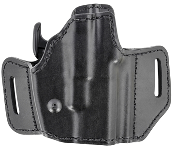 Picture of Bianchi Allusion Assent Pro-Fit OWB Size 11 Black Leather Belt Slide Compatible w/Glock 26/S&W M&P Shield/S&W M&P Compact/FN FNS Compact Belt Up to 1.50" Wide Right Hand 51831