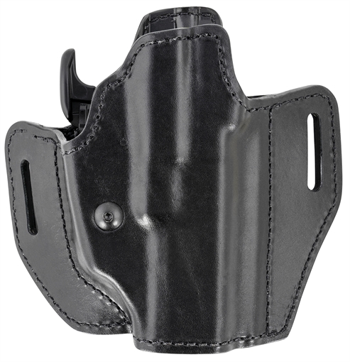 Picture of Bianchi Allusion Assent Pro-Fit OWB Size 13 Black Leather Belt Slide Compatible w/Springfield XDS/Ruger American Pistol/Glock 17/22 Belt Up to 1.50" Wide Right Hand 58351
