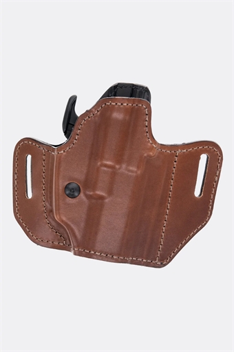 Picture of Bianchi Allusion Assent Pro-Fit OWB Size 13b Tan Leather Belt Slide Compatible w/FN FNS/Ruger Security-9/Glock 1919X/23/45 Fits 4" Barrel Belt Up to 1.50" Wide Right Hand 32831
