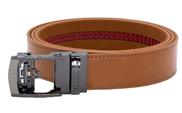 Picture of Bianchi EDC NexBelt, 1.5" Wide, User Adjustable Up to 50", Leather Construction, Matte Finish, Tan, High Gloss Silver Buckle NXB-24550