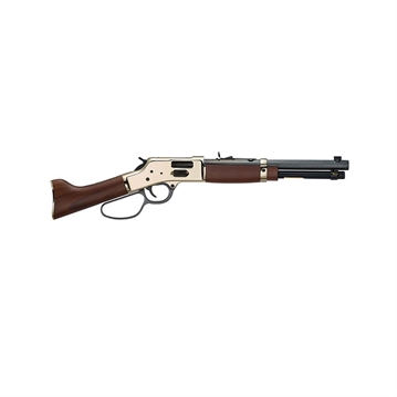 Picture of Henry Repeating Arms Mare's Leg, Lever Action Pistol, 357 Magnum/38 Special, 12.9" Barrel, Brass Receiver, Side Load Gate, Walnut Grips, Fully Adjustable Buckhorn Sights, 5 Rounds H006GMML