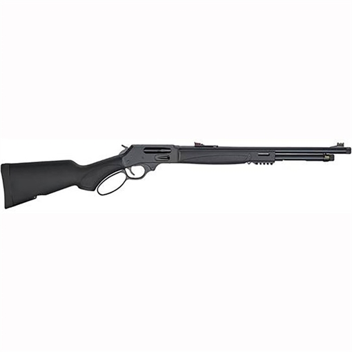 Picture of Henry Repeating Arms Big Boy X Model, Lever Action, 44 Magnum/.44 SPL, 17.5" Threaded Barrel, Blued Finish, Black Synthetic Stock, M-Lok, Large Loop Lever, Picatinny, 7Rd, Brass Drilled and Tapped for a BB-RSM, Adjustable Fiber Optic Sights H012X