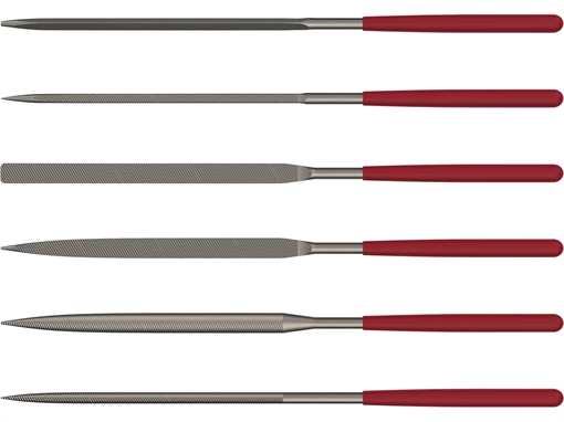 Picture of Birchwood Casey Gunsmith File Set, 6 Piece Set, Hard Carbon Steel Construction, Black/Red, Includes Storage Case BC-GSFS