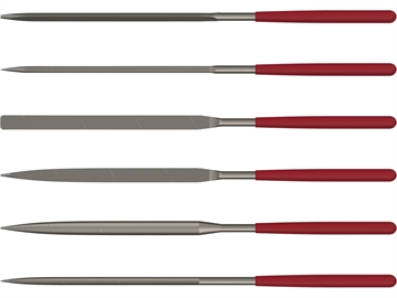 Picture of Birchwood Casey Gunsmith File Set, 6 Piece Set, Hard Carbon Steel Construction, Black/Red, Includes Storage Case BC-GSFS