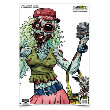 Picture of Birchwood Casey Darkotic Shopping Spree Zombie Valley Girl Paper Hanging Universal 12" x 18" Multi-Color Impact Enhancement Splatter 8 Per Pkg 35665