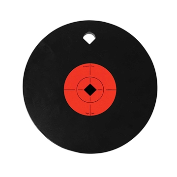 Picture of Birchwood Casey World of Targets Single Hole 10" Pistol/Rifle Black/Orange AR500 Steel Circle w/Crosshair & Diamond 0.38" Thick Hanging 47614