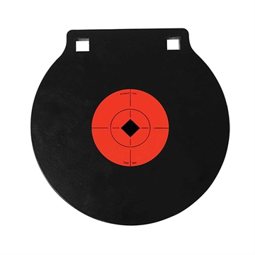 Picture of Birchwood Casey World of Targets Double Hole 10" Pistol/Rifle Black/Orange AR500 Steel Circle w/Crosshair & Diamond 0.38" Thick Hanging 47615