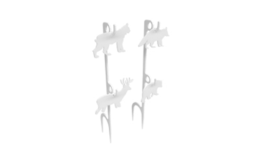 Picture of Birchwood Casey AR500 Gong, Rimfire Target Set, 1/4", 1-Hole, White, Includes 4 Steel Animal Targets BC-41579