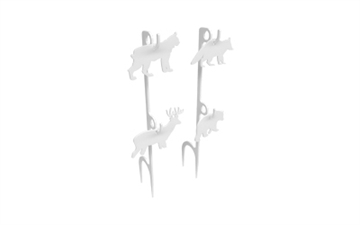 Picture of Birchwood Casey AR500 Gong, Rimfire Target Set, 1/4", 1-Hole, White, Includes 4 Steel Animal Targets BC-41579