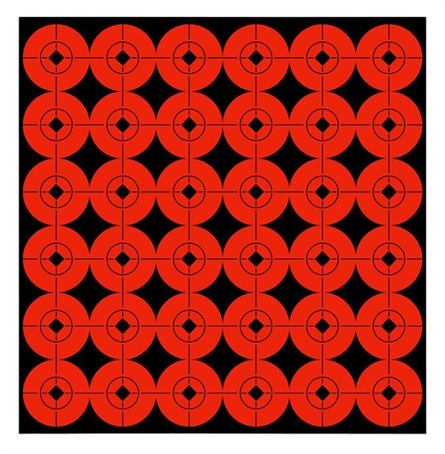 Picture of Birchwood Casey 33901 Target Spots Self-Adhesive Paper Black/Orange 1" Bullseye 360 Pack 33901 BC-33901