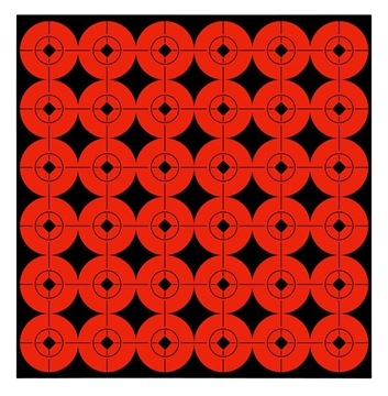 Picture of Birchwood Casey 33901 Target Spots Self-Adhesive Paper Black/Orange 1" Bullseye 360 Pack 33901 BC-33901
