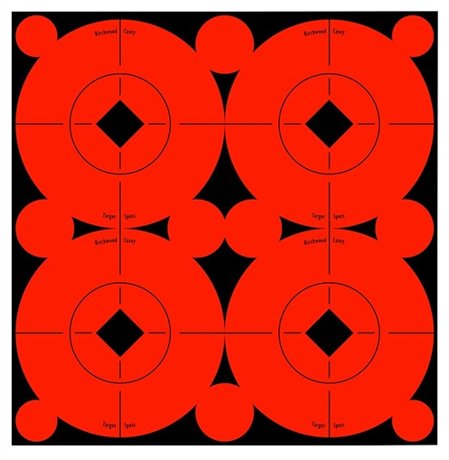 Picture of Birchwood Casey 33903 Target Spots Self-Adhesive Paper Black/Orange 3" Bullseye 40 Pack 33903 BC-33903