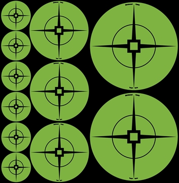 Picture of Birchwood Casey 33938 Target Spots Self-Adhesive Paper Black/Green Crosshair 60 Pack 33938 BC-33938