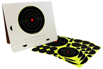 Picture of Birchwood Casey Shoot-N-C Target, Deluxe Variety Kit, 40-1" Pasters, 24-2", 8-3", 4-6", 4-8" Bullseye Targets, with Target Stand BC-34208