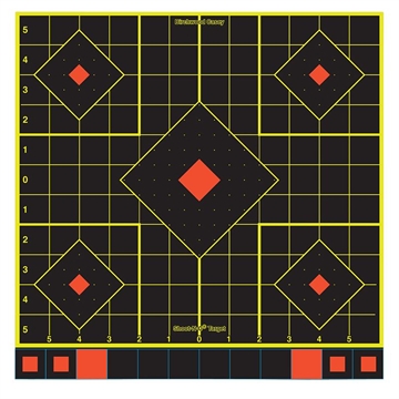 Picture of Birchwood Casey 34214 Shoot-N-C Reactive Target Self-Adhesive Paper Multi Color 12" 5-Diamond 12 Pack 34214 BC-34214