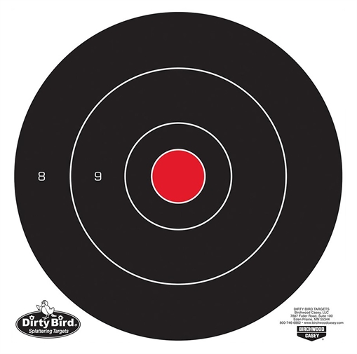 Picture of Birchwood Casey 35012 Dirty Bird 12" Bullseye Tagboard Hanging Black/White 12 PK 35012 BC-35012