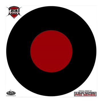 Picture of Birchwood Casey Dirty Bird 3-Gun Nation Circle Paper Hanging 17.25" Black/Red 5 Pack 35187