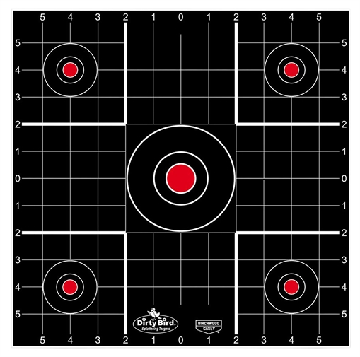 Picture of Birchwood Casey 35212 Dirty Bird Bullseye Tagboard Hanging 12" Black/Red 12 PK 35212 BC-35212