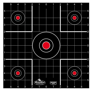Picture of Birchwood Casey 35212 Dirty Bird Bullseye Tagboard Hanging 12" Black/Red 12 PK 35212 BC-35212
