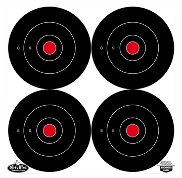 Picture of Birchwood Casey Dirty Bird 6" Bull's-Eye Targets 100/ct (400 Total Targets 4 per Sheet) BC-35570