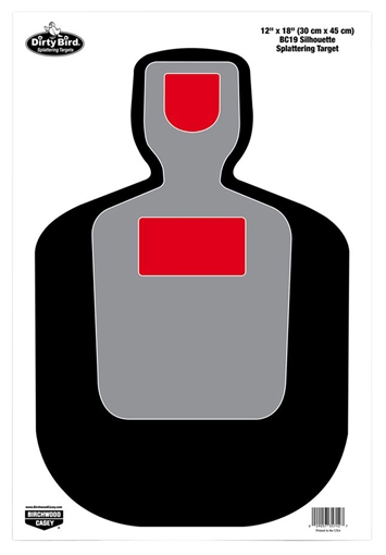 Picture of Birchwood Casey Dirty Bird Silhouette Tagboard Hanging Pistol 12" x 18" Multi-Color 8 Per Pkg 35717
