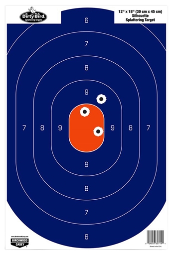 Picture of Birchwood Casey Dirty Bird Silhouette Tagboard Hanging Universal 12" x 18" Blue/Orange 8 Per Pkg 35718