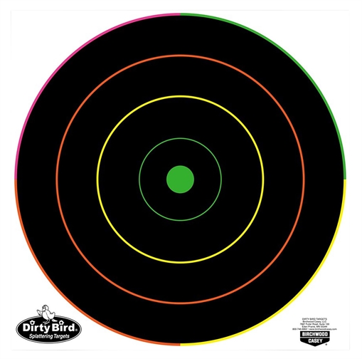 Picture of Birchwood Casey 35830 Dirty Bird 12" Bullseye Tagboard Hanging Multi-Color 10 Pk. 35830 BC-35830