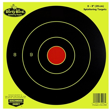 Picture of Birchwood Casey Dirty Bird Bullseye Paper Hanging Pistol/Rifle Black/Yellow 50 Per Pkg 35950