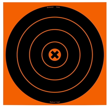 Picture of Birchwood Casey 36123 Big Burst Revealing Target Self-Adhesive Paper Black/Orange 12" Bullseye 3 Pack 36123 BC-36123