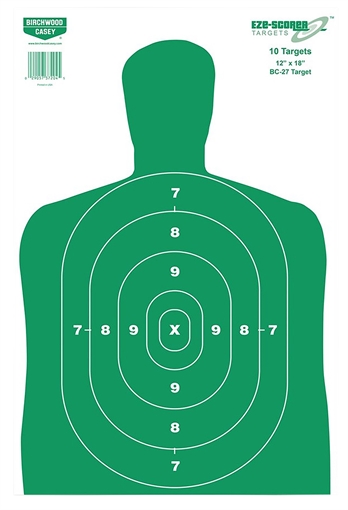 Picture of Birchwood Casey EZE-Scorer BC-27 Silhouette Paper Target 12" x 18" 100 Per Pkg 37010