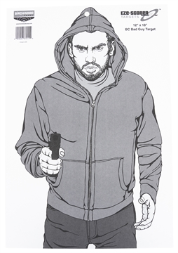 Picture of Birchwood Casey Birchwood Casey Eze-Scorer Bad Guy Target 12 x 18 in. Gray & White 100 Pack BC-37011