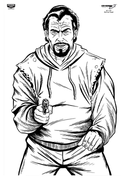 Picture of Birchwood Casey EZE-Scorer Bad Guy Silhouette Paper Target 23" x 35" 100 Per Pkg 37016