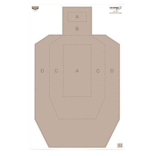 Picture of Birchwood Casey EZE-Scorer IPSC Hanging Paper 23" x 35" Tan Pkg of 100 37025