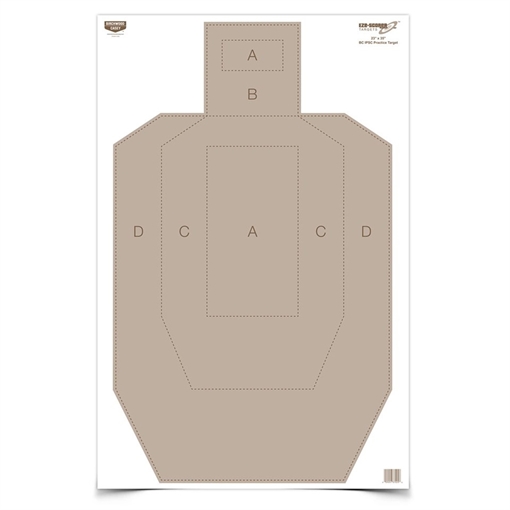 Picture of Birchwood Casey EZE-Scorer IPSC Silhouette Paper Hanging Universal 23" x 35" Tan 5 Pack 37029