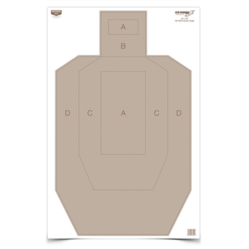 Picture of Birchwood Casey EZE-Scorer IPSC Silhouette Paper Hanging Universal 23" x 35" Tan 5 Pack 37029