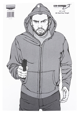 Picture of Birchwood Casey EZE-Scorer Silhouette Paper Hanging 23" x 35" Black/Gray/White 100 Per Pkg 37034