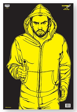 Picture of Birchwood Casey EZE-Scorer Silhouette Paper Hanging 23" x 35" Black/Yellow 5 Pack 37035