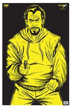 Picture of Birchwood Casey EZE-Scorer Silhouette Paper Hanging 23" x 35" Black/Yellow 100 Per Pkg 37036