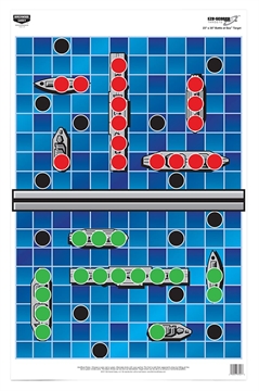 Picture of Birchwood Casey 37046 EZE-Scorer Battle Ships Paper Hanging Universal 23" x 35" Blue 5 Pack 37046 BC-37046