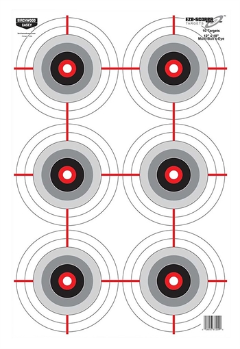 Picture of Birchwood Casey EZE-Scorer Bullseye Paper 12" x 18" Black/White Pkg of 100 37063