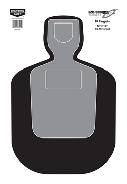 Picture of Birchwood Casey 37201 EZE-Scorer BC-19 Silhouette Paper Hanging Universal 12" x 18" Black/Gray/White 10 Pk. 37201 BC-37201