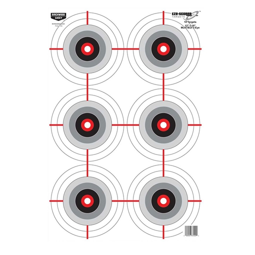 Picture of Birchwood Casey EZE-Scorer Bullseye Paper Universal 12" x 18" Black/White 10 Pk. 37209