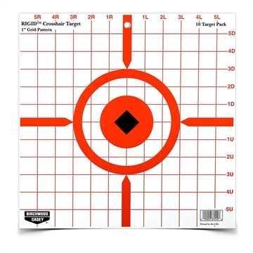 Picture of Birchwood Casey 37210 Rigid Sight-In Crosshair Hanging Tagboard 12" Black/White 10 Pack 37210 BC-37210