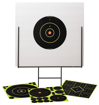 Picture of Birchwood Casey 46101 Shoot-N-C Portable Range Kit Self-Adhesive Bullseye Includes Plastic Backboard/Steel Frame/Targets 46101 BC-46101