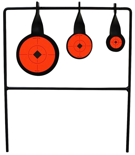 Picture of Birchwood Casey 46322 World of Targets Qualifier Rimfire Pistol/Rifle AR500 Steel Black/Orange Bullseye Illustration Impact Enhancement Motion 46322 BC-46322